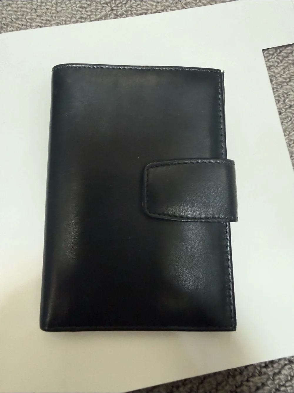 Coach Black Leather Bifold Wallet with Snap Tab